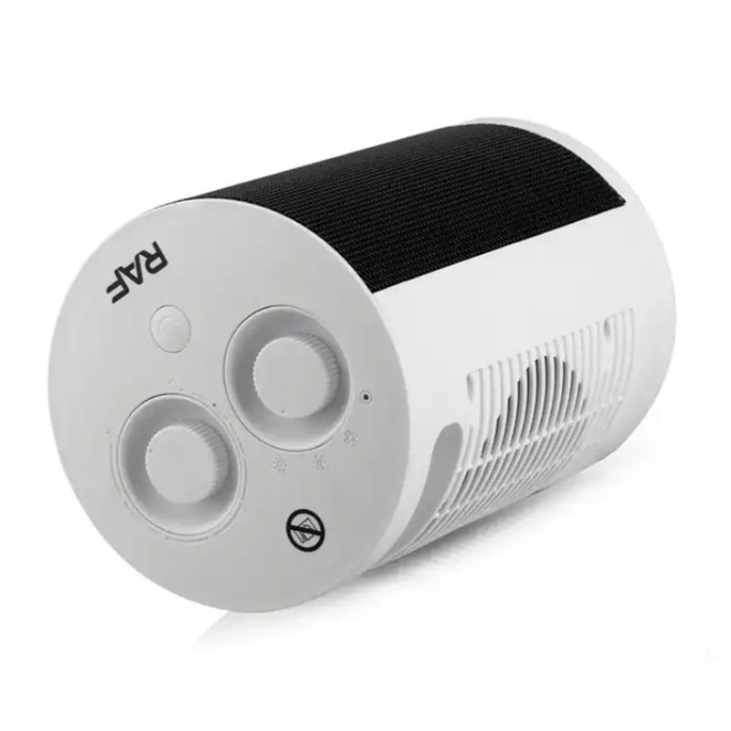Electronice si Electrocasnice - Climatizare si sisteme de incalzire - Aparate incalzire aer - Aeroterme - Aeroterma electrica, RAF R1187, 1800W, pentru 25mp, cu 3 moduri de operare, silentios si discret, 28x24x24cm, alb-negru - Infinity.ro