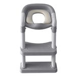 Jucarii, Copii si Bebe - Igiena si ingrijire - Baia bebelusului - Olite si reductoare WC - Reductor WC, pentru copii, cu scarita, dimensiuni 41x12.5x39cm, gri - Infinity.ro