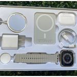 Laptop, Telefoane si Tablete - Wearables si gadgeturi - Wearables - Smartwatch-uri - Set complet cu Smartwatch X8 de 2", casti in-ear wireless, incarcator, cabluri, baterie externa, 8 in 1, Alb/Gri - Infinity.ro