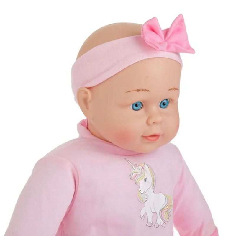 Jucarii, Copii si Bebe - Jucarii si jocuri - Papusi si accesorii - Papusi - Papusa bebelus cu body si fusta tutu, cu sunet de plans si corp moale, varsta 3+ ani, 50cm, roz - Infinity.ro