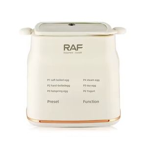 Fierbator electric pentru oua, RAF R0051, 300W, 0.7L, 6 functii, display digital, 18x15x14 cm, bej