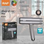 Ingrijire personala si Cosmetice - Aparate & accesorii ingrijire personala - Hair styling - Uscatoare de par - Uscator de par cu ioni negativi, RAF R474, 1600W, 2 viteze, buton de aer rece, 1 cap magnetic inclus, argintiu - Infinity.ro