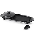 Electronice si Electrocasnice - Aragazuri, cuptoare si hote - Plite incorporabile - Plite electrice - Plita electrica, RAF R5413, 1800 W, 2.5 L capacitate, cu capac, 160℃-220℃, 70x25x10 cm, negru - Infinity.ro