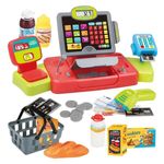 Jucarii, Copii si Bebe - Jucarii si jocuri - Jucarii de rol - Set joaca supermarket - Casa de marcat de jucarie, cu sunet si lumina, include 23 piese, 48x18x26cm, multicolor - Infinity.ro
