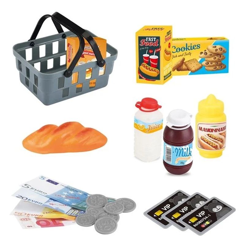 Jucarii, Copii si Bebe - Jucarii si jocuri - Jucarii de rol - Set joaca supermarket - Casa de marcat de jucarie, cu sunet si lumina, include 23 piese, 48x18x26cm, multicolor - Infinity.ro