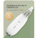 Jucarii, Copii si Bebe - Igiena si ingrijire - Accesorii ingrijire copii - Aspiratoare nazale si accesorii - Aspirator Nazal Electric fara Fir, Copii si Bebelusi, Putere de aspirare 70 kpa, Auto-curatare, 3 viteze, 2 capete, Alb - Infinity.ro