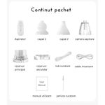 Jucarii, Copii si Bebe - Igiena si ingrijire - Accesorii ingrijire copii - Aspiratoare nazale si accesorii - Aspirator Nazal Electric fara Fir, Copii si Bebelusi, Putere de aspirare 70 kpa, Auto-curatare, 3 viteze, 2 capete, Alb - Infinity.ro