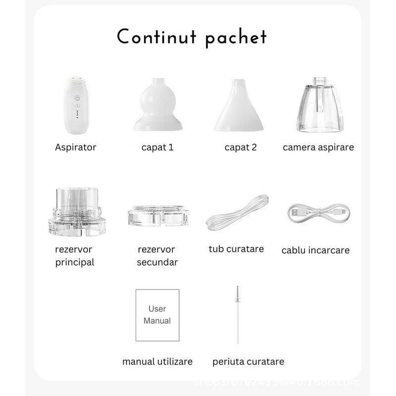 Jucarii, Copii si Bebe - Igiena si ingrijire - Accesorii ingrijire copii - Aspiratoare nazale si accesorii - Aspirator Nazal Electric fara Fir, Copii si Bebelusi, Putere de aspirare 70 kpa, Auto-curatare, 3 viteze, 2 capete, Alb - Infinity.ro