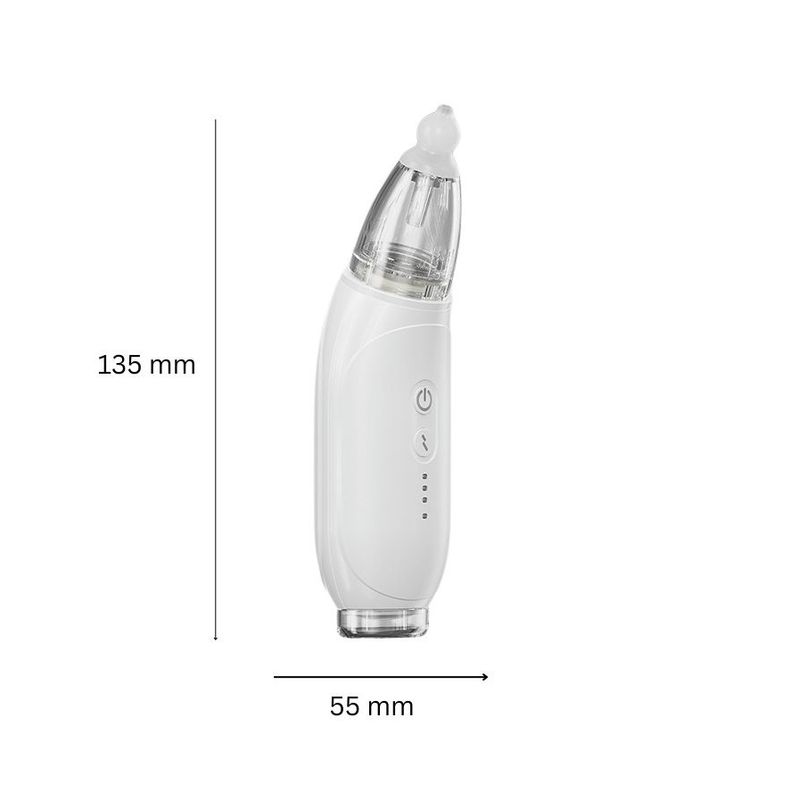 Jucarii, Copii si Bebe - Igiena si ingrijire - Accesorii ingrijire copii - Aspiratoare nazale si accesorii - Aspirator Nazal Electric fara Fir, Copii si Bebelusi, Putere de aspirare 70 kpa, Auto-curatare, 3 viteze, 2 capete, Alb - Infinity.ro