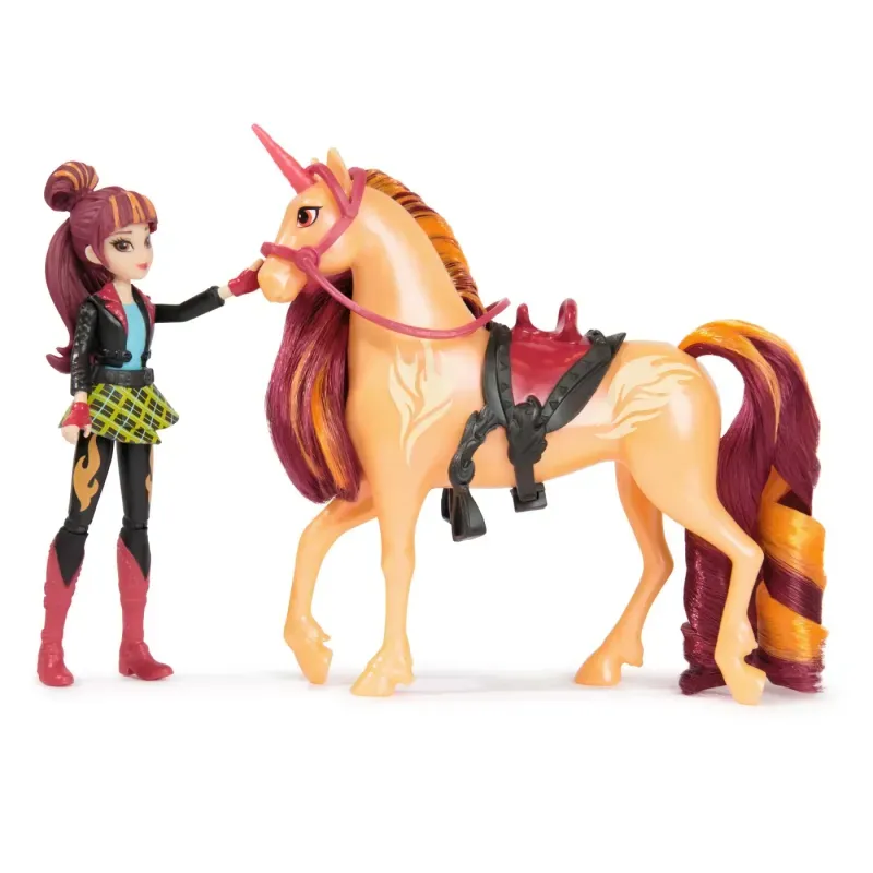 Jucarii, Copii si Bebe - Jucarii si jocuri - Figurine - Unicorn Academy Set Unicorn Cinder Si Papusa Valentina - Infinity.ro
