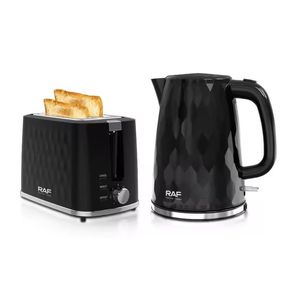 Set mic dejun cu prajitor de paine si fierbator de apa, 750-900W si 1850-2200W, 1.7L, negru