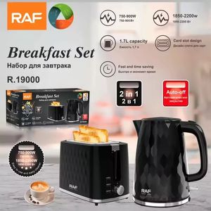 Set mic dejun cu prajitor de paine si fierbator de apa, 750-900W si 1850-2200W, 1.7L, negru