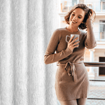 Casa si Gradina - Textile si covoare - Perdele si draperii - Perdele - Perdea MARGARET din etamina, decorata cu fire de mohair, 140 x 250 cm, alb - Infinity.ro