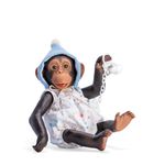 Jucarii, Copii si Bebe - Jucarii si jocuri - Papusi si accesorii - Papusi - Maimutica Reborn cu Scutec, Costumas Cu Boneta Albastra Si Suzeta - Infinity.ro