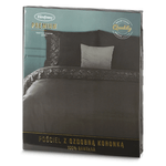 Casa si Gradina - Textile si covoare - Lenjerii de pat - Seturi de lenjerie - Lenjerie PREMIUM LANA din bumbac ranforce decorat cu dantela eleganta,1 husa plapuma + 2 fete perna, 160 x 200 cm, gri inchis - Infinity.ro