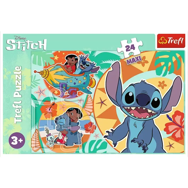 Jucarii, Copii si Bebe - Jucarii si jocuri - Jocuri si puzzle - Puzzle - Puzzle Trefl 24 Maxi Stitch Ziua Vesela A Lui Lilo Si Stitch - Infinity.ro