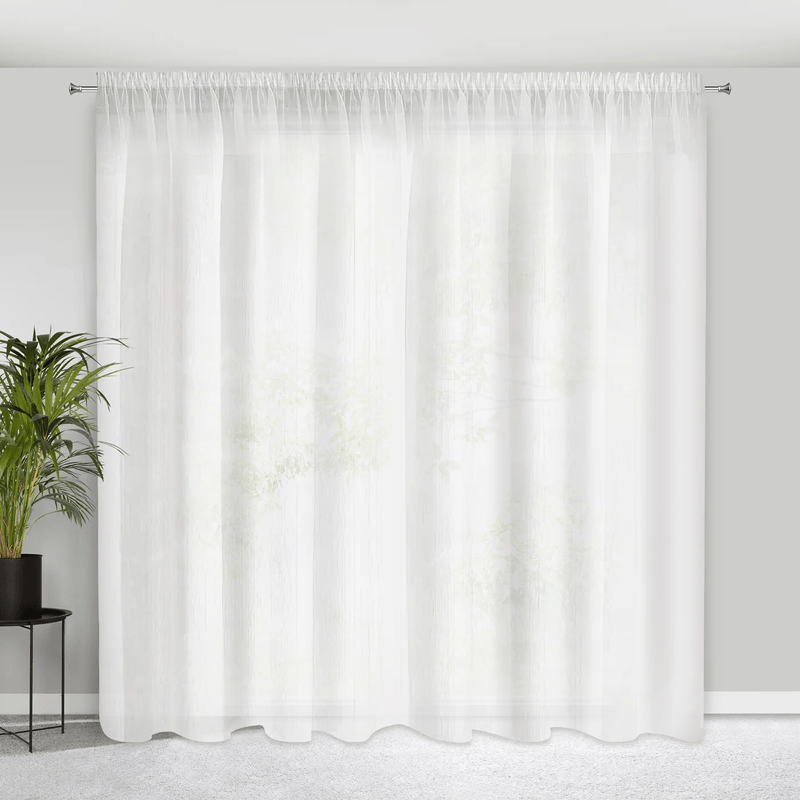 Casa si Gradina - Textile si covoare - Perdele si draperii - Perdele - Perdea REBECCA cu o tesatura fina tip ploaie, cu model orizontal, 350 x 250 cm, alb - Infinity.ro