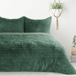 Casa si Gradina - Textile si covoare - Lenjerii de pat - Seturi de lenjerie - Set lenjerie de pat TIFFANY cu model blana pufoasa,1 husa plapuma + 2 fete perna, 160 x 200 cm, verde - Infinity.ro
