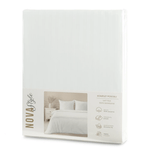 Casa si Gradina - Textile si covoare - Lenjerii de pat - Seturi de lenjerie - Set lenjerie de pat VERA din bumbac satinat cu dungi,1 husa plapuma + 2 fete perna, 160 x 200 cm, alb - Infinity.ro