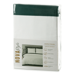 Casa si Gradina - Textile si covoare - Lenjerii de pat - Seturi de lenjerie - Set lenjerie NOVA STYLE LAURA din amestec de bumbac si fibre de poliester ,160 x 200 cm, alb, verde - Infinity.ro