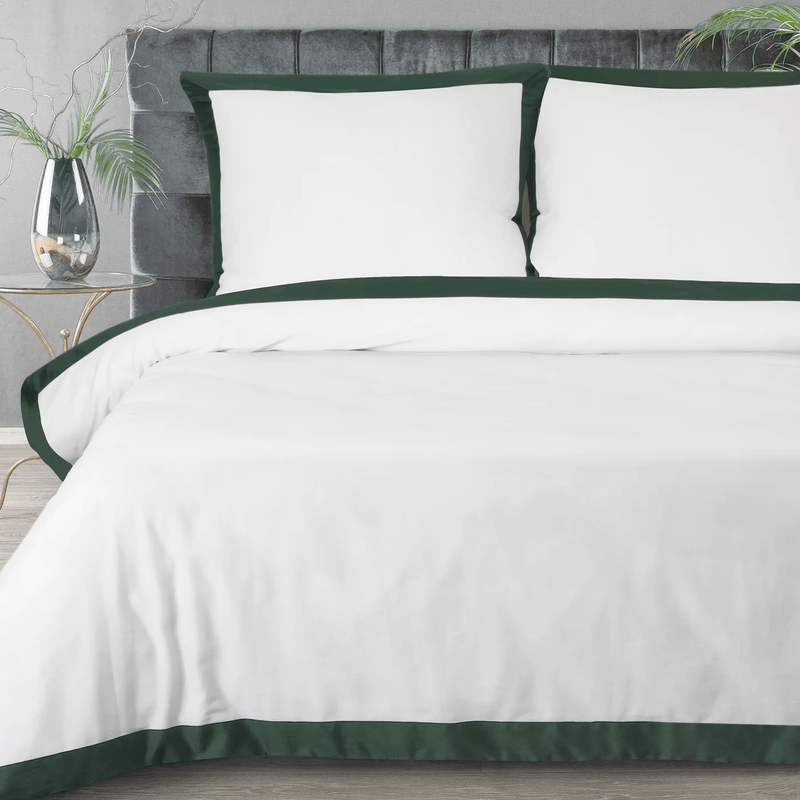 Casa si Gradina - Textile si covoare - Lenjerii de pat - Seturi de lenjerie - Set lenjerie NOVA STYLE LAURA din amestec de bumbac si fibre de poliester ,160 x 200 cm, alb, verde - Infinity.ro