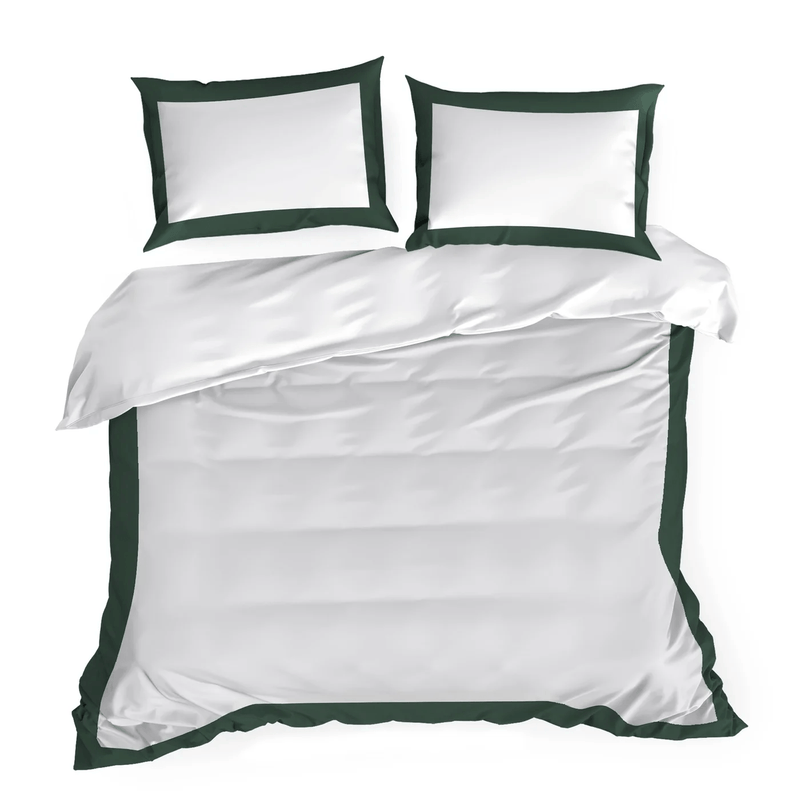 Casa si Gradina - Textile si covoare - Lenjerii de pat - Seturi de lenjerie - Set lenjerie NOVA STYLE LAURA din amestec de bumbac si fibre de poliester ,160 x 200 cm, alb, verde - Infinity.ro