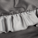 Casa si Gradina - Textile si covoare - Lenjerii de pat - Seturi de lenjerie - Set lenjerie de pat NOVA STYLE ELIZA decorat cu margine contrastanta,1 husa plapuma + 2 fete perna, 160 x 200 cm, gri - Infinity.ro