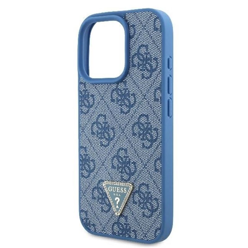 Laptop, Telefoane si Tablete - Telefoane mobile si accesorii - Accesorii Telefoane - Huse telefoane - Husa pentru iPhone 16 Pro - Guess Leather Metal Logo Strass Crossbody (GUHCP16LP4TDSCPB) - Albastru - Infinity.ro