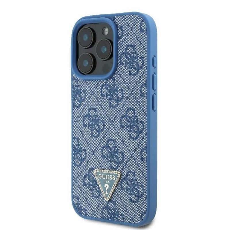 Laptop, Telefoane si Tablete - Telefoane mobile si accesorii - Accesorii Telefoane - Huse telefoane - Husa pentru iPhone 16 Pro - Guess Leather Metal Logo Strass Crossbody (GUHCP16LP4TDSCPB) - Albastru - Infinity.ro