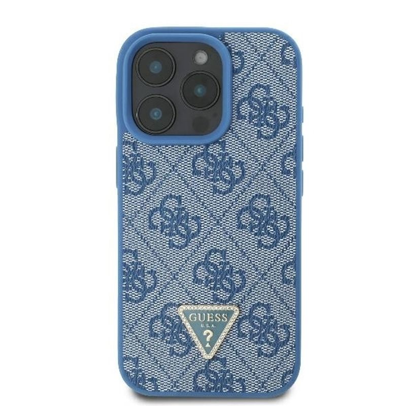 Laptop, Telefoane si Tablete - Telefoane mobile si accesorii - Accesorii Telefoane - Huse telefoane - Husa pentru iPhone 16 Pro - Guess Leather Metal Logo Strass Crossbody (GUHCP16LP4TDSCPB) - Albastru - Infinity.ro