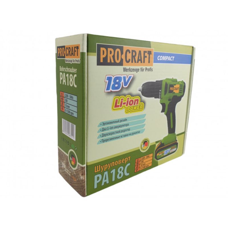 Casa si Gradina - Constructii - Scule electrice si accesorii - Masini de gaurit si insurubat - Autofiletanta Procraft Compact PA18C, 18V, 1.5 Ah 2 acumulatori - Infinity.ro