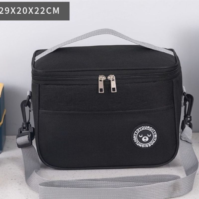 Sport si Outdoor - Camping - Bucatarie de camping - Cutii si genti frigorifice - Geanta termica pentru transportul alimentelor, LUNCH BOX, 29x20x21 cm, negru, Ecarla - Infinity.ro