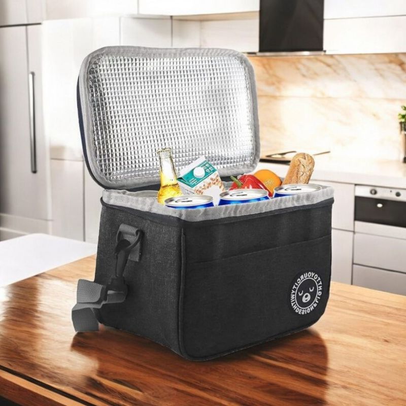 Sport si Outdoor - Camping - Bucatarie de camping - Cutii si genti frigorifice - Geanta termica pentru transportul alimentelor, LUNCH BOX, 29x20x21 cm, negru, Ecarla - Infinity.ro
