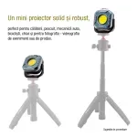 Casa si Gradina - Corpuri si surse de iluminat - Iluminat comercial si industrial - Proiectoare si lampi de lucru - Mini Proiector Lanterna LED Tricolor + Rosu 5.7W, EMESZON®, Strobo, SOS, prindere Magnet, Stativ, albastru-negru - Infinity.ro