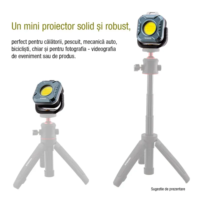 Casa si Gradina - Corpuri si surse de iluminat - Iluminat comercial si industrial - Proiectoare si lampi de lucru - Mini Proiector Lanterna LED Tricolor + Rosu 5.7W, EMESZON®, Strobo, SOS, prindere Magnet, Stativ, albastru-negru - Infinity.ro