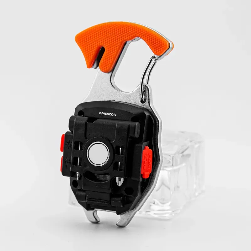 Sport si Outdoor - Camping - Articole solare camping - Lampi si lanterne camping - Lanterna versatila COB LED 40W, tip Gadget, EMESZON® CRW5147, 6 Moduri iluminare, Breloc, Kit supravietuire, portocaliu - Infinity.ro
