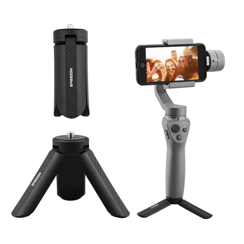 TV, Audio-Video si Foto - Aparate foto si accesorii - Accesorii foto si video - Trepiede - Trepied Mini TM-01 EMESZON®, filet 1/4 inch, model fibra carbon, compatibil cu accesorii pentru Foto si Video, negru - Infinity.ro