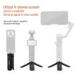 TV, Audio-Video si Foto - Aparate foto si accesorii - Accesorii foto si video - Trepiede - Trepied Mini TM-01 EMESZON®, filet 1/4 inch, model fibra carbon, compatibil cu accesorii pentru Foto si Video, negru - Infinity.ro