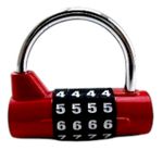 Casa si Gradina - Constructii - Feronerie si accesorii - Lacate - Lacat pentru genti, bagaje si dulapuri, otel, cu carlig de blocare intarit, forma curba neteda, 5 mm grosime, anti-forfecare,rosu - Infinity.ro