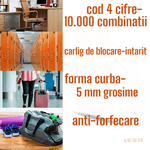 Casa si Gradina - Constructii - Feronerie si accesorii - Lacate - Lacat pentru genti, bagaje si dulapuri, otel, cu carlig de blocare intarit, forma curba neteda, 5 mm grosime, anti-forfecare,rosu - Infinity.ro