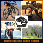 Casa si Gradina - Constructii - Feronerie si accesorii - Lacate - Lacat antifurt scutere si biciclete, din otel spiralat, cu suport,cu resetare, negru, design sofisticat, 120 cm - Infinity.ro