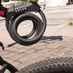 Casa si Gradina - Constructii - Feronerie si accesorii - Lacate - Lacat antifurt scutere si biciclete, din otel spiralat, cu suport,cu resetare, negru, design sofisticat, 120 cm - Infinity.ro