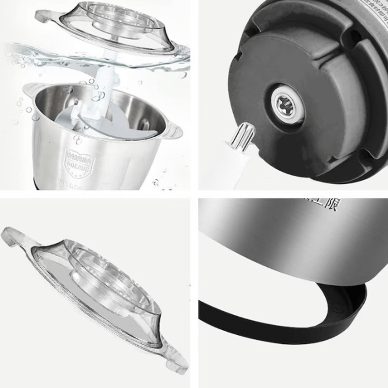 Casa si Gradina - Bucatarie si vesela - Ustensile bucatarie - Tocatoare de bucatarie - Tocator electric, inox, 4 lame din otel inoxidabil, recipient din inox, 2 L - Infinity.ro
