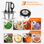 Casa si Gradina - Bucatarie si vesela - Ustensile bucatarie - Tocatoare de bucatarie - Tocator electric, inox, 4 lame din otel inoxidabil, recipient din inox, 2 L - Infinity.ro