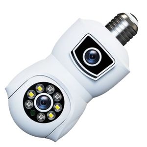 Camera video de supraveghere Damar E9, Tip bec, 360°, Dubla lentila, Fixa si Mobila, Interior/Exterior, Wifi, 2MP