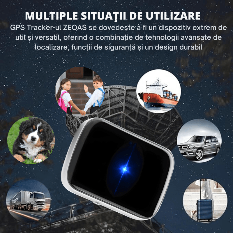 Laptop, Telefoane si Tablete - Wearables si gadgeturi - Gadgeturi - Dispozitive spionaj - Localizator GPS pentru Bagaje, Animale si Copii, Precizie GPS 5~15m, Baterie 1000mAh, Monitorizare pe Android/iOS, Negru - Infinity.ro