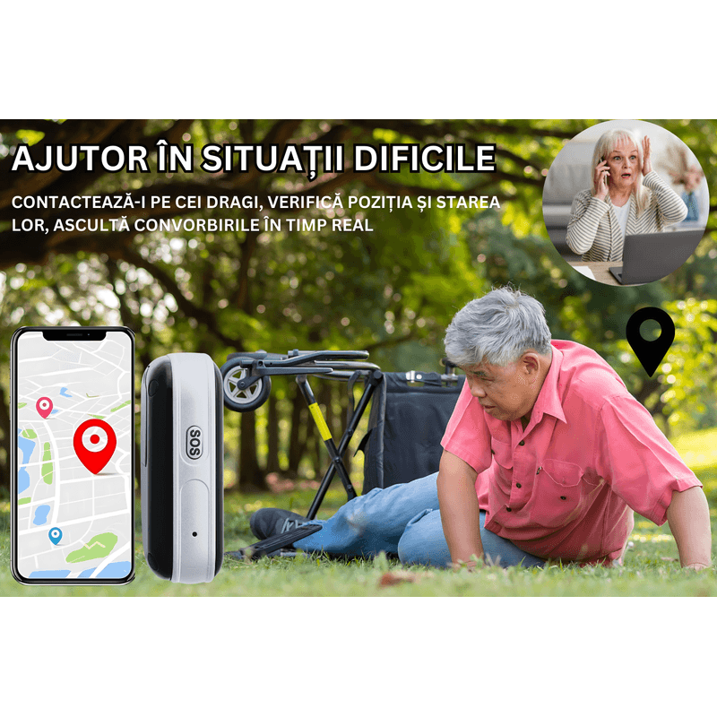 Laptop, Telefoane si Tablete - Wearables si gadgeturi - Gadgeturi - Dispozitive spionaj - Localizator GPS pentru Bagaje, Animale si Copii, Precizie GPS 5~15m, Baterie 1000mAh, Monitorizare pe Android/iOS, Negru - Infinity.ro