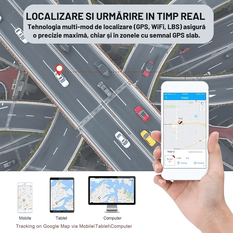 Laptop, Telefoane si Tablete - Wearables si gadgeturi - Gadgeturi - Dispozitive spionaj - Localizator GPS pentru Bagaje, Animale si Copii, Precizie GPS 5~15m, Baterie 1000mAh, Monitorizare pe Android/iOS, Negru - Infinity.ro