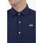 Fashion, accesorii si bijuterii - Barbati - Imbracaminte - Camasi barbati - Camasa La Martina regular fit cu logo Floral ZMC020, Bleumarin, 2XL INTL - Infinity.ro