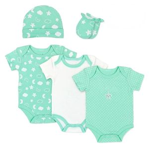 Set cadou bebe 5 piese bumbac model stele si nori